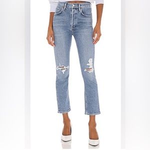 AGOLDE RILEY highrise distressed JEAN